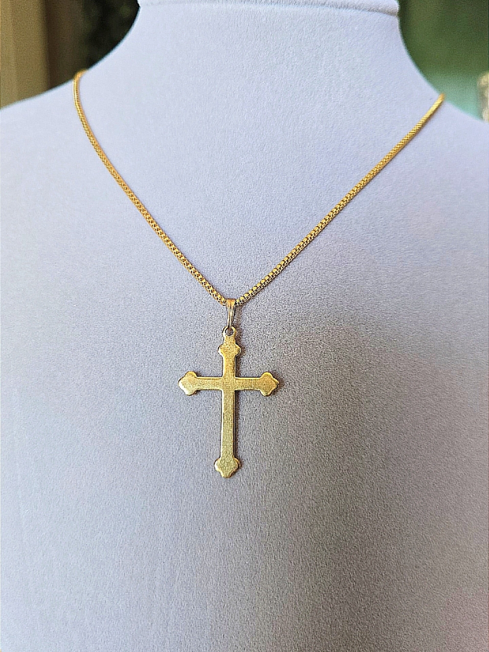 Gold Tone Cross Pendant Necklace - Women Jewelry